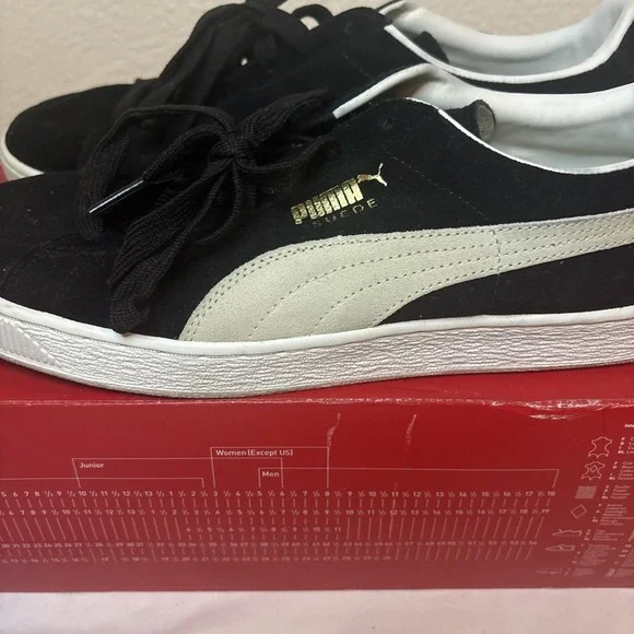 Puma Men's Suede Classic Sneaker, Size 12 M, Black - Picture 3 of 16